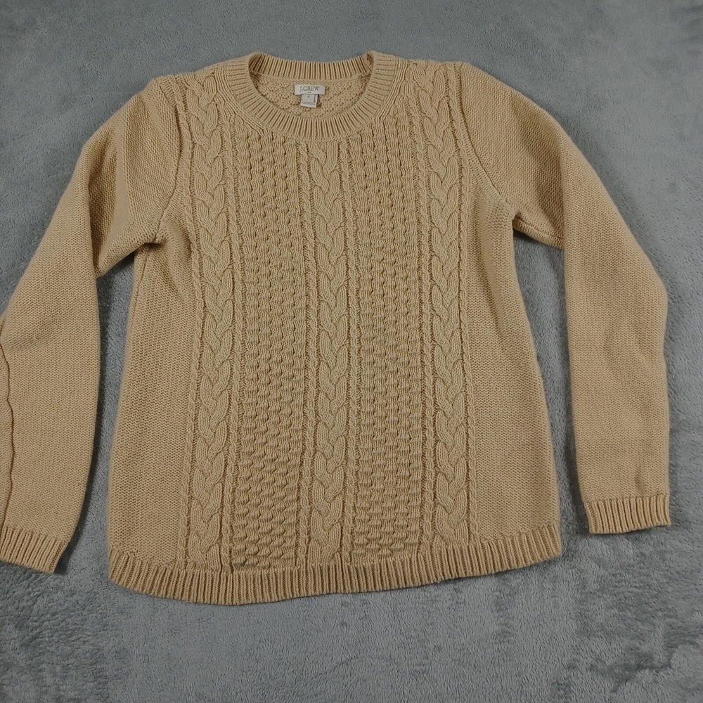 J Crew Sweater Womens Medium Brown Knit Crew Neck‎ Wool Blend Preppy
